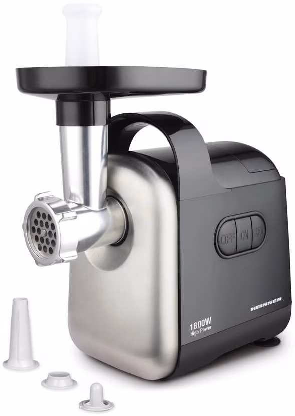 Мясорубка Heinner MGD1800BK, 1.7 кг/мин, 1800 Вт, Нержавеющая сталь 