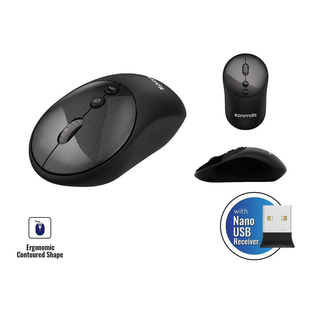 Mouse fara fir Promate CLIX2BK Negru / Optic / Negru photo 2