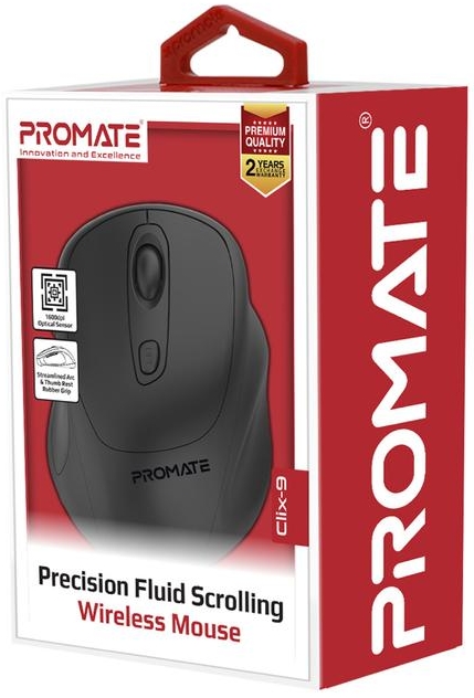 Беспроводная мышь Promate Clix-9 Черный / Оптическая / Черный photo 3