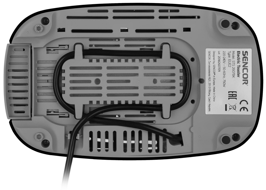 Тостер Sencor STS 2607BK, 2 тоста, 750 Вт, Черный