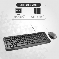 Tastatura + mouse cu fir Promate Easykey 3 Black thumbnav 4