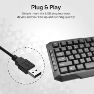 Tastatura + mouse cu fir Promate Easykey 3 Black thumbnav 7