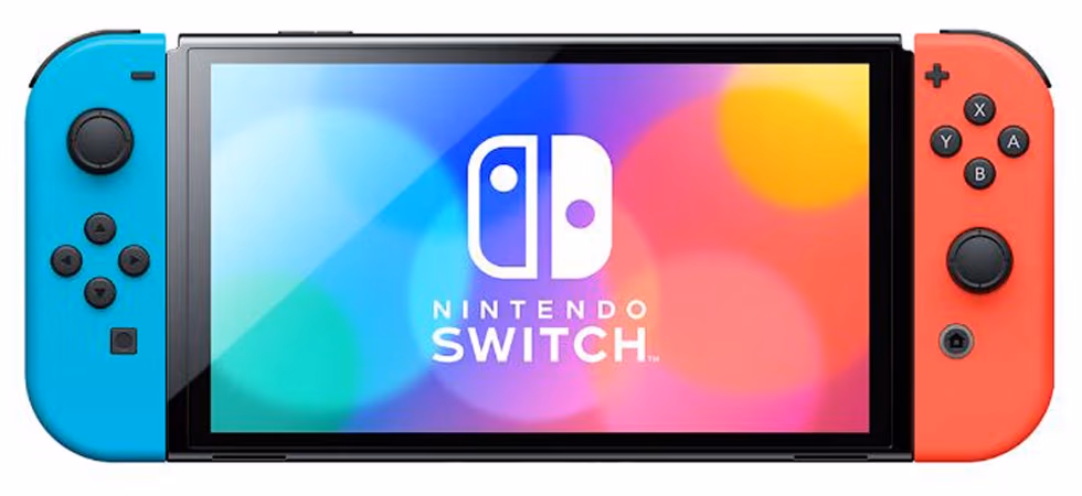 Consola portabila pentru jocuri Nintendo Switch OLED 64GB Neon Blue and Neon Red 