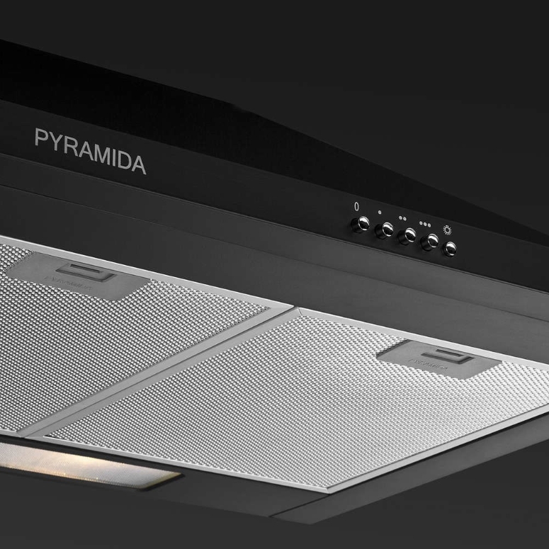 Вытяжка Pyramida KH 60 BL / Купольная / До 24 кв.м / Черный photo 4