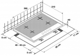 Встраиваемая  газовая панель Eurolux TRF6060 RBL thumbnav 2