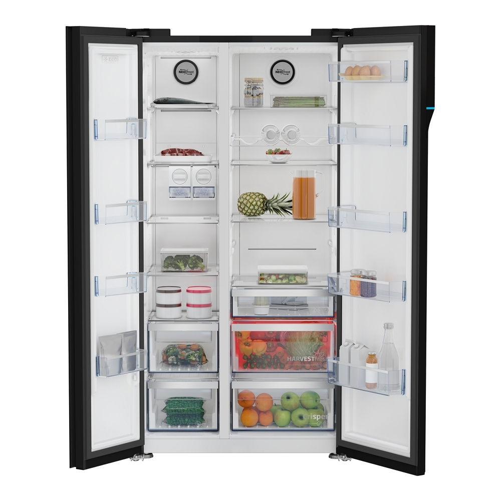 Frigider Side-by-Side Beko GN163140ZGBN / 580 l / 179 cm / E / Negru photo 2