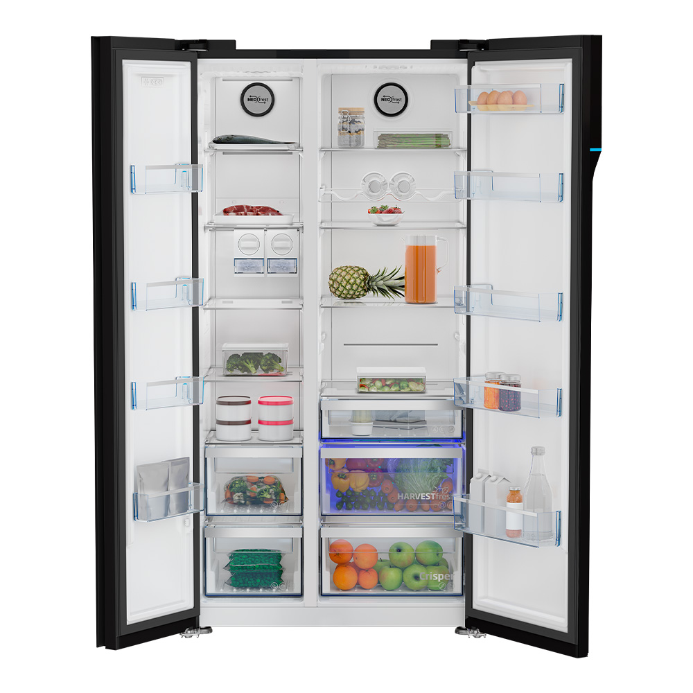 Frigider Side-by-Side Beko GN163140ZGBN / 580 l / 179 cm / E / Negru photo 4
