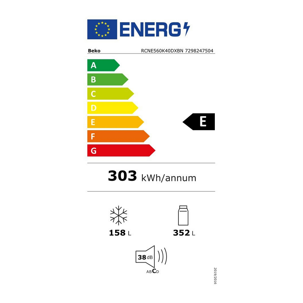 Frigider cu doua usi Beko RCNE560K40DXBN / 510 l / 192 cm / E / Gri photo 6