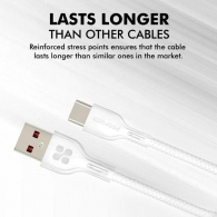 Кабель USB-A - USB Type-C Promate PowerBeam-25C White thumbnav 2