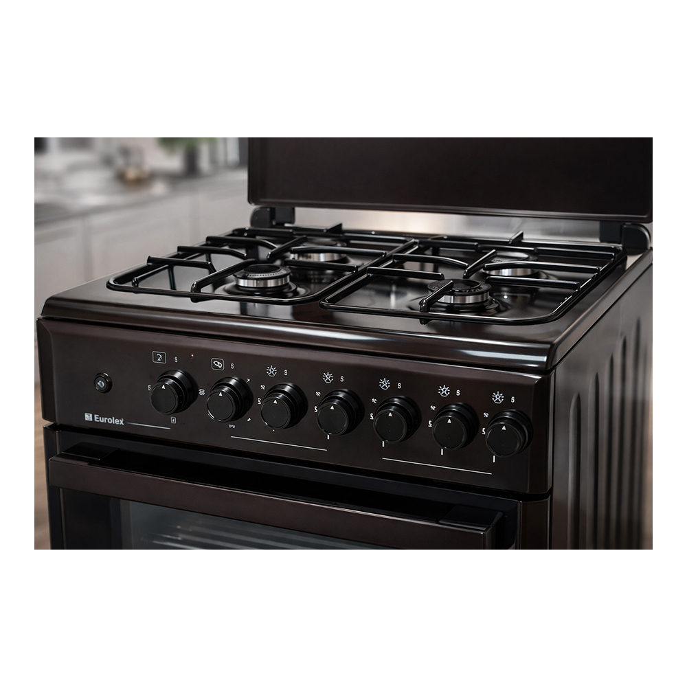 Plita de gaz Eurolux KLE6640IBW / 4 arzatoare / 60 cm / Maro photo 5