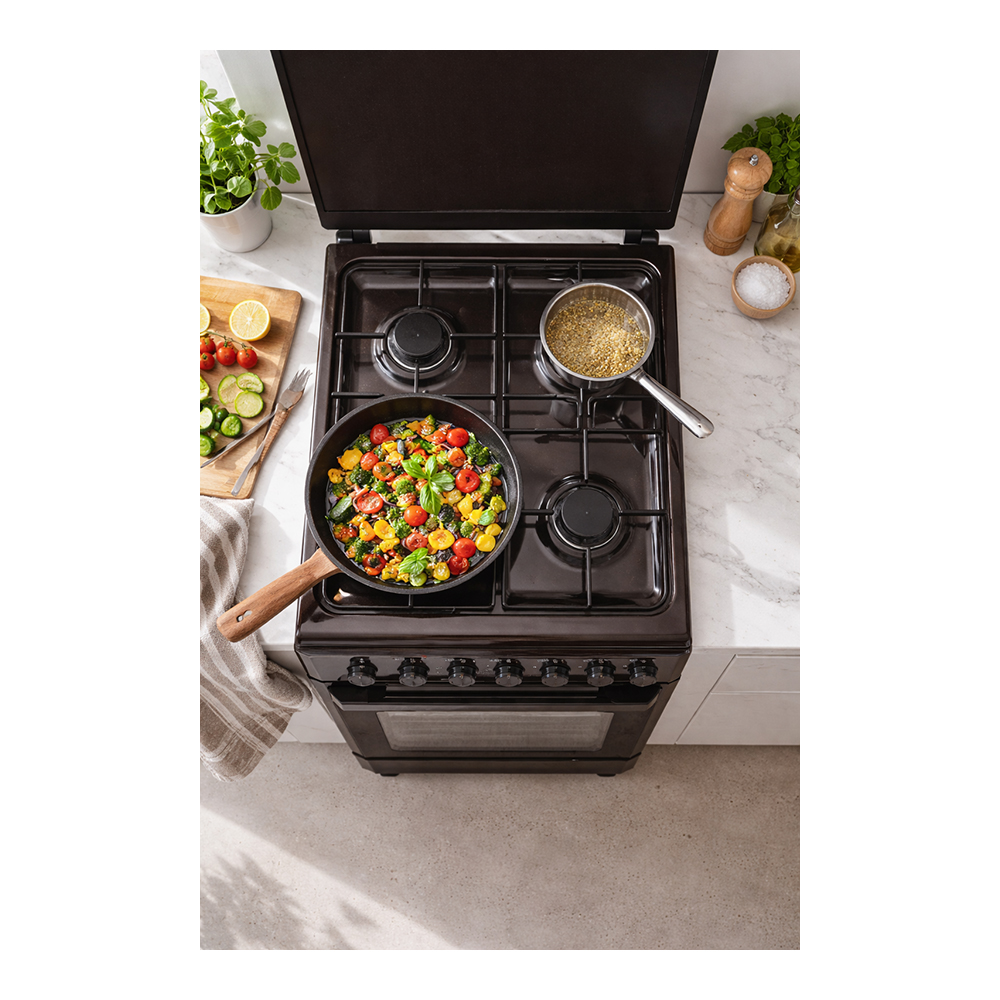Plita de gaz Eurolux KLE6640IBW / 4 arzatoare / 60 cm / Maro photo 6