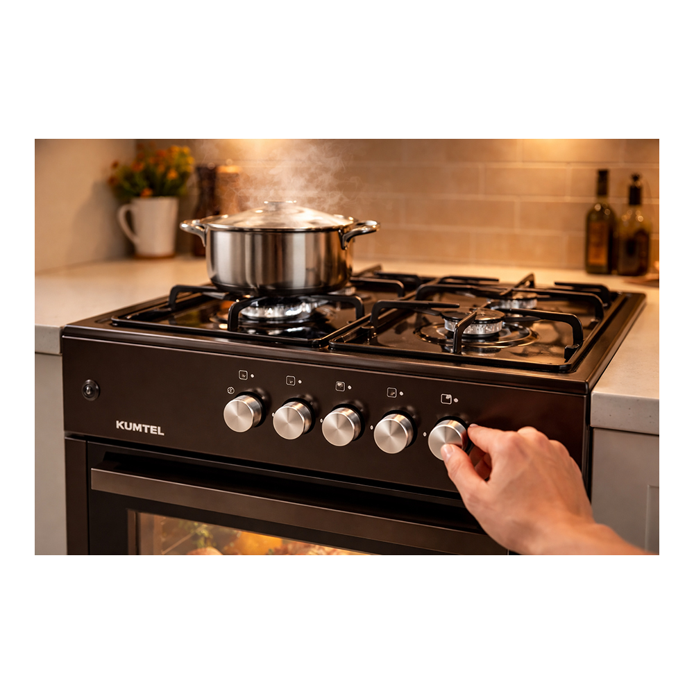 Aragaz pe gaz Kumtel KLG5740IBW / 4 arzatoare / 57 cm / Maro photo 3