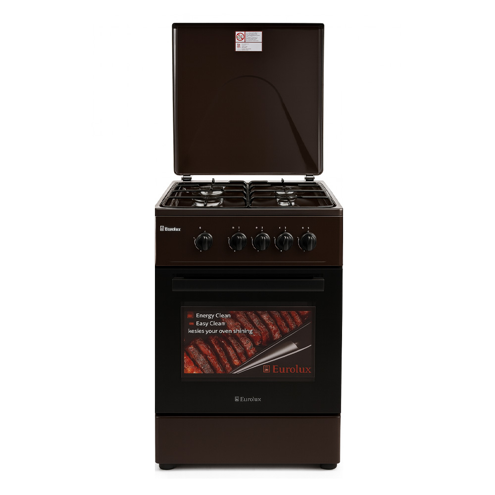 Газовая плита Eurolux TG5540IBW / 4 конфорок / 50 см / Коричневый photo 1