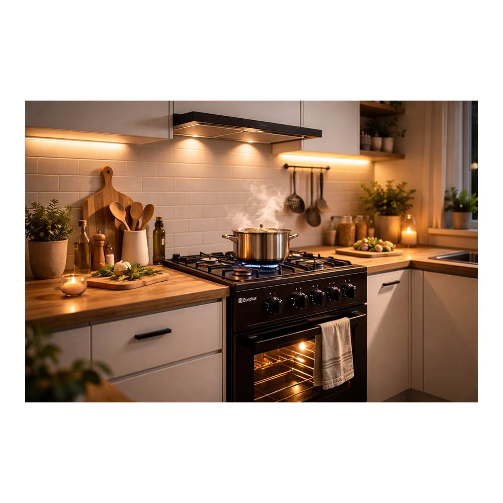 Газовая плита Eurolux TG5540IBW / 4 конфорок / 50 см / Коричневый photo 4