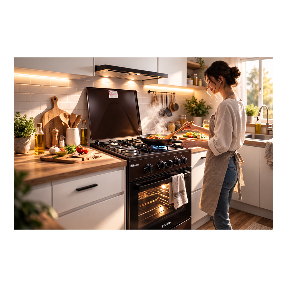 Газовая плита Eurolux TG5540IBW / 4 конфорок / 50 см / Коричневый photo 5