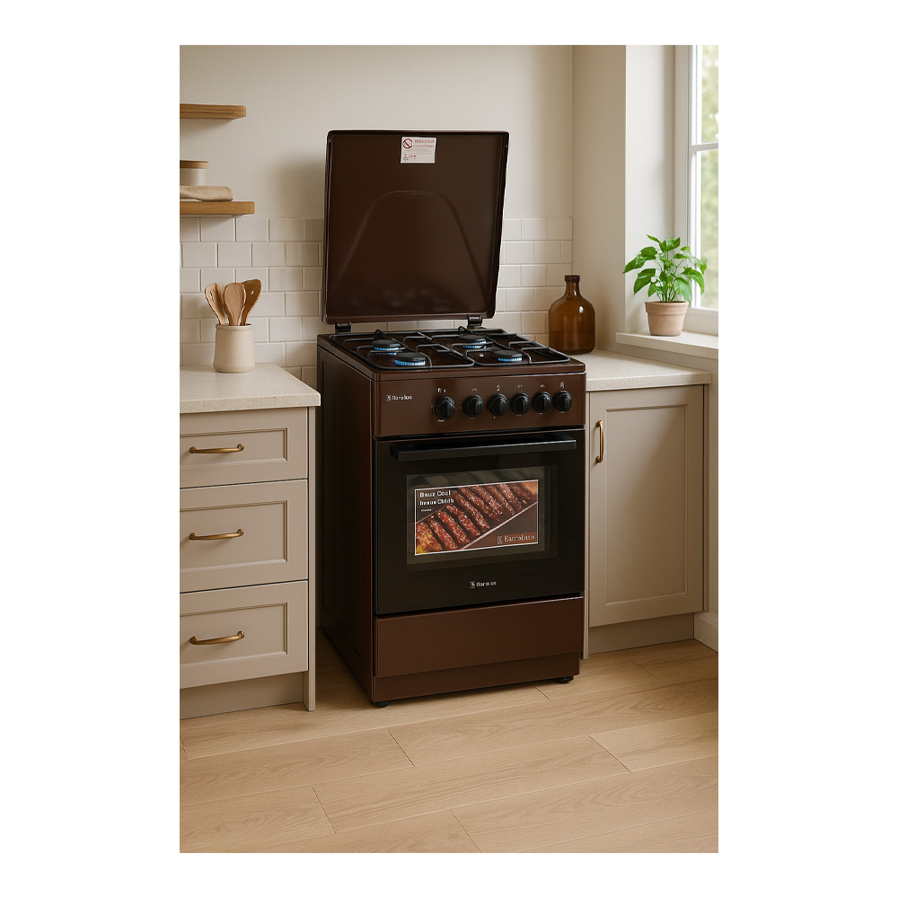 Газовая плита Eurolux TG5540IBW / 4 конфорок / 50 см / Коричневый photo 7