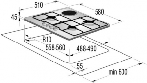 Plita cu gaz incorporabila Gorenje G6N50BX thumbnav 3