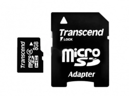 Card de mem-e MicroSD Transcend TS8GUSDHC4