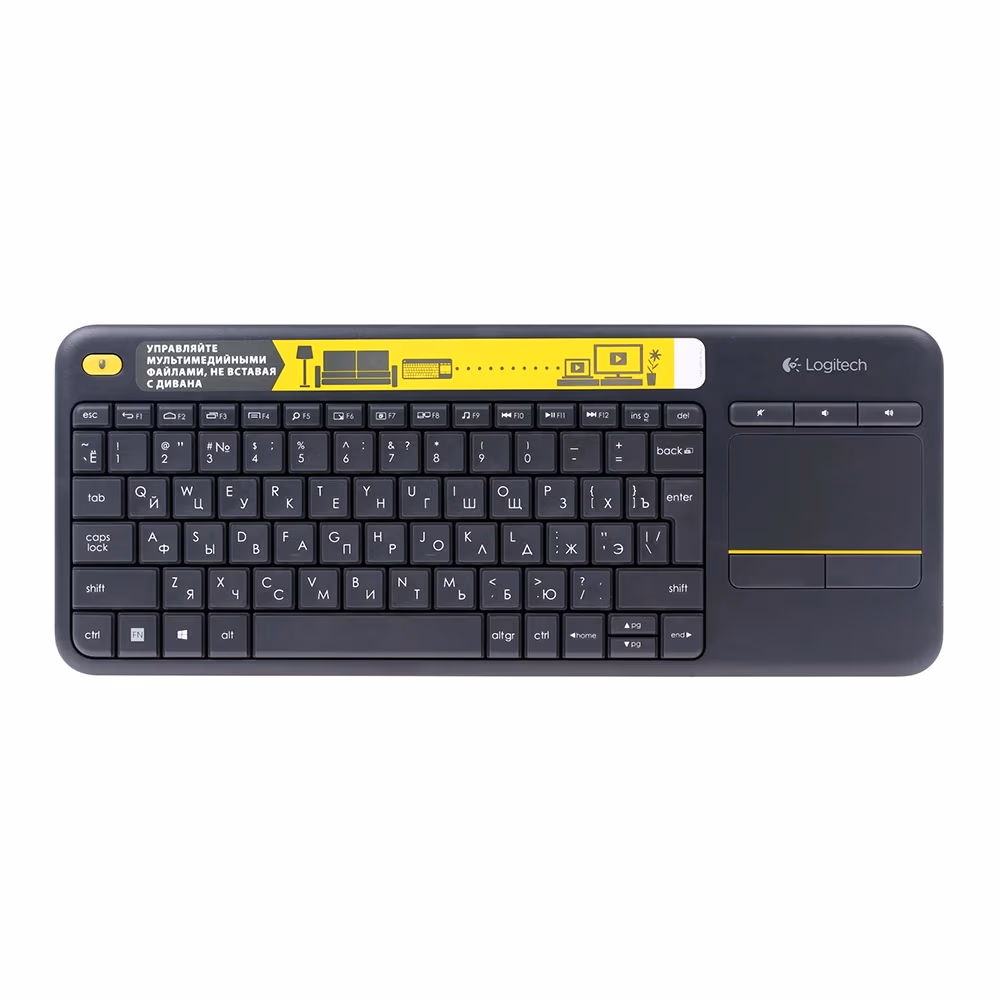 Клавиатура беспроводная Logitech K400 Plus Wireless Touch Black 