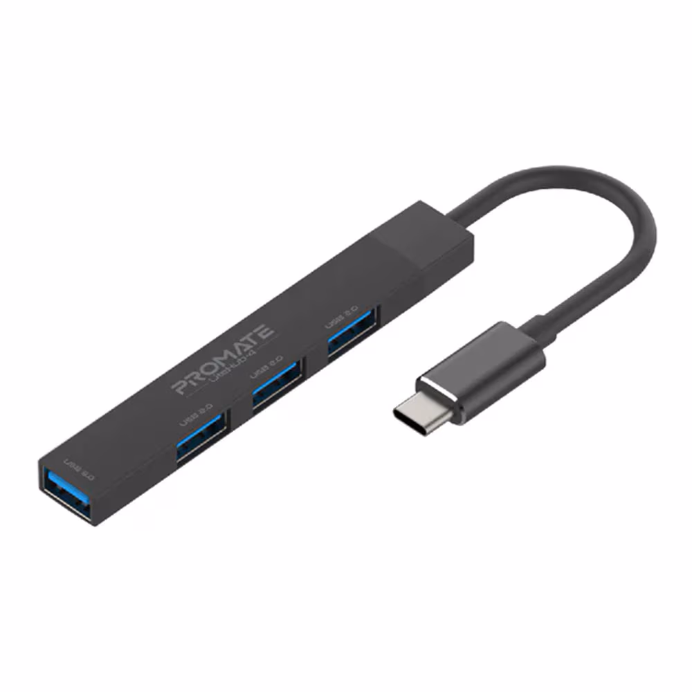 USB Hub Promate LiteHub-4 Black 