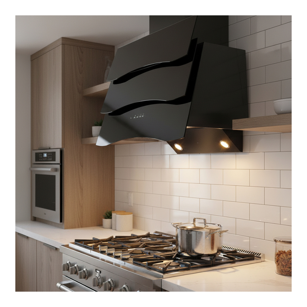 Вытяжка Eurolux MOD SPR 60 BLACK / Наклонная / До 18 кв.м / Black photo 7