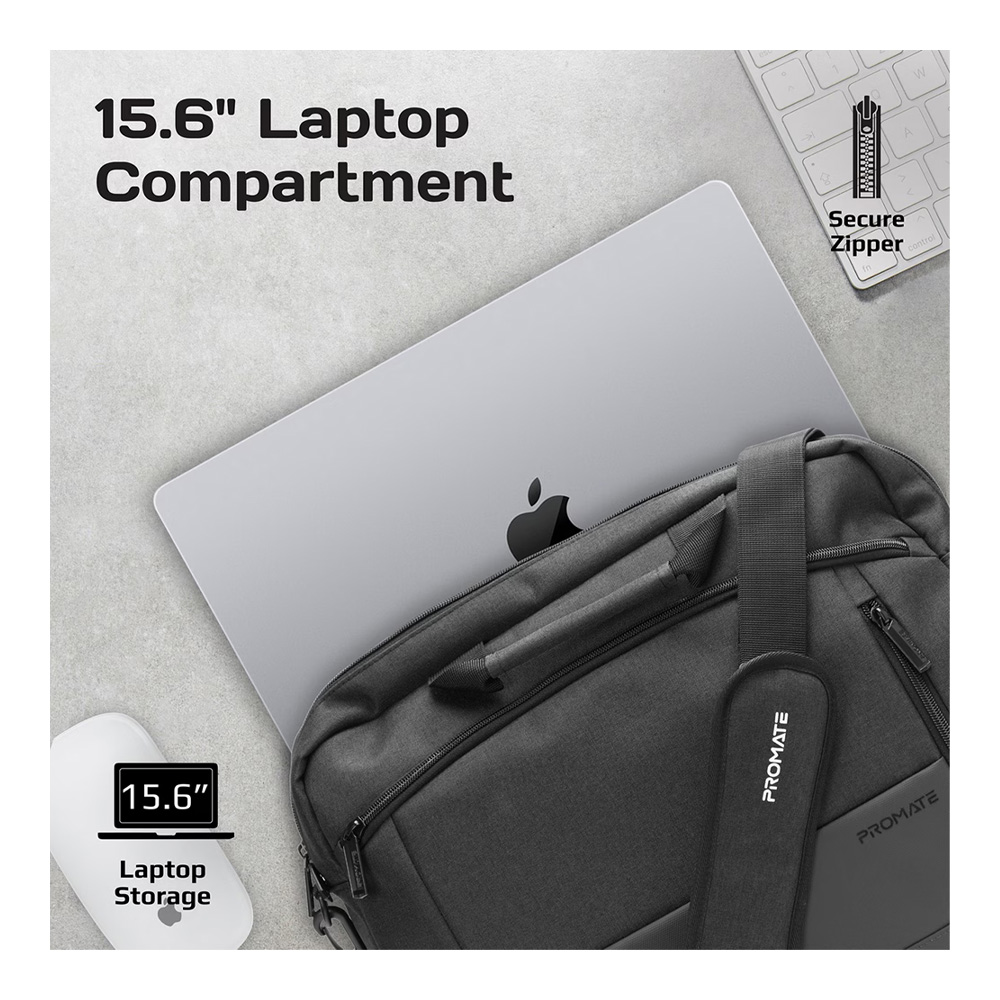 Сумка для ноутбука Promate Satchel-MB 15.6" Black photo 3