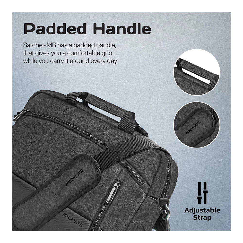 Сумка для ноутбука Promate Satchel-MB 15.6" Black photo 5