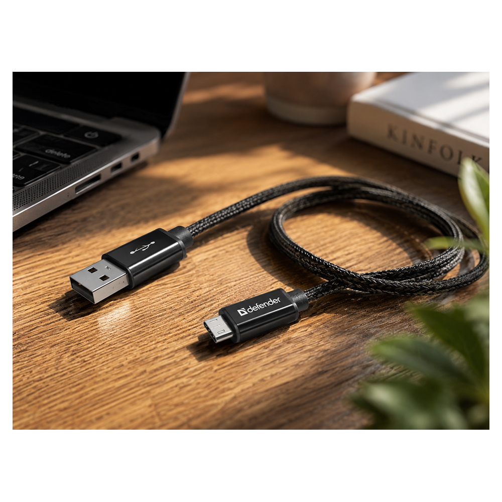 Кабель USB-A - Micro USB Defender USB08-03T  USB-MicroUSB 1m 1 /1м /Черный photo 5