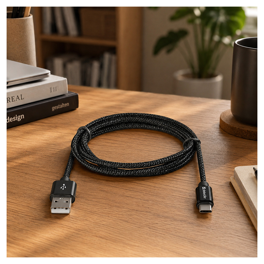 Кабель USB-A - USB Type-C Defender USB09-03T 1 /1м /Черный photo 4