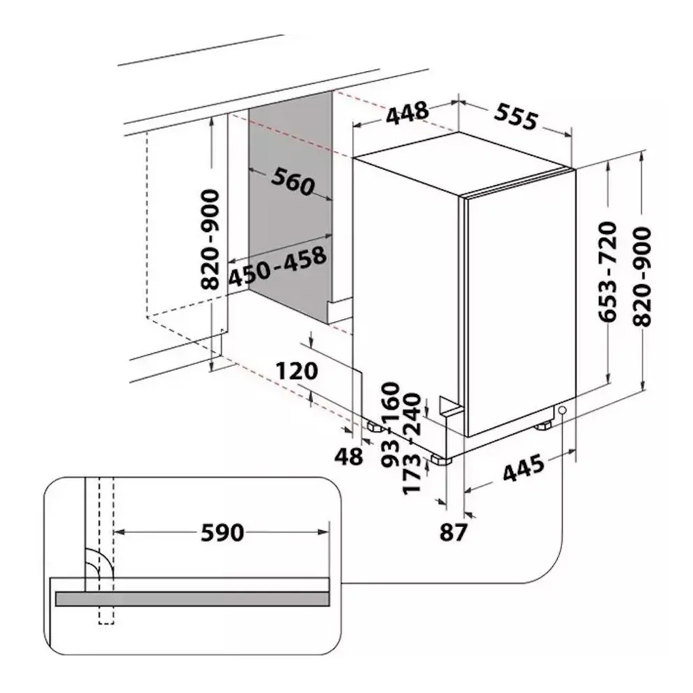 Masina de spalat vase Indesit DSIO3M24CS Gri /10 Seturi /Ingusta photo 4