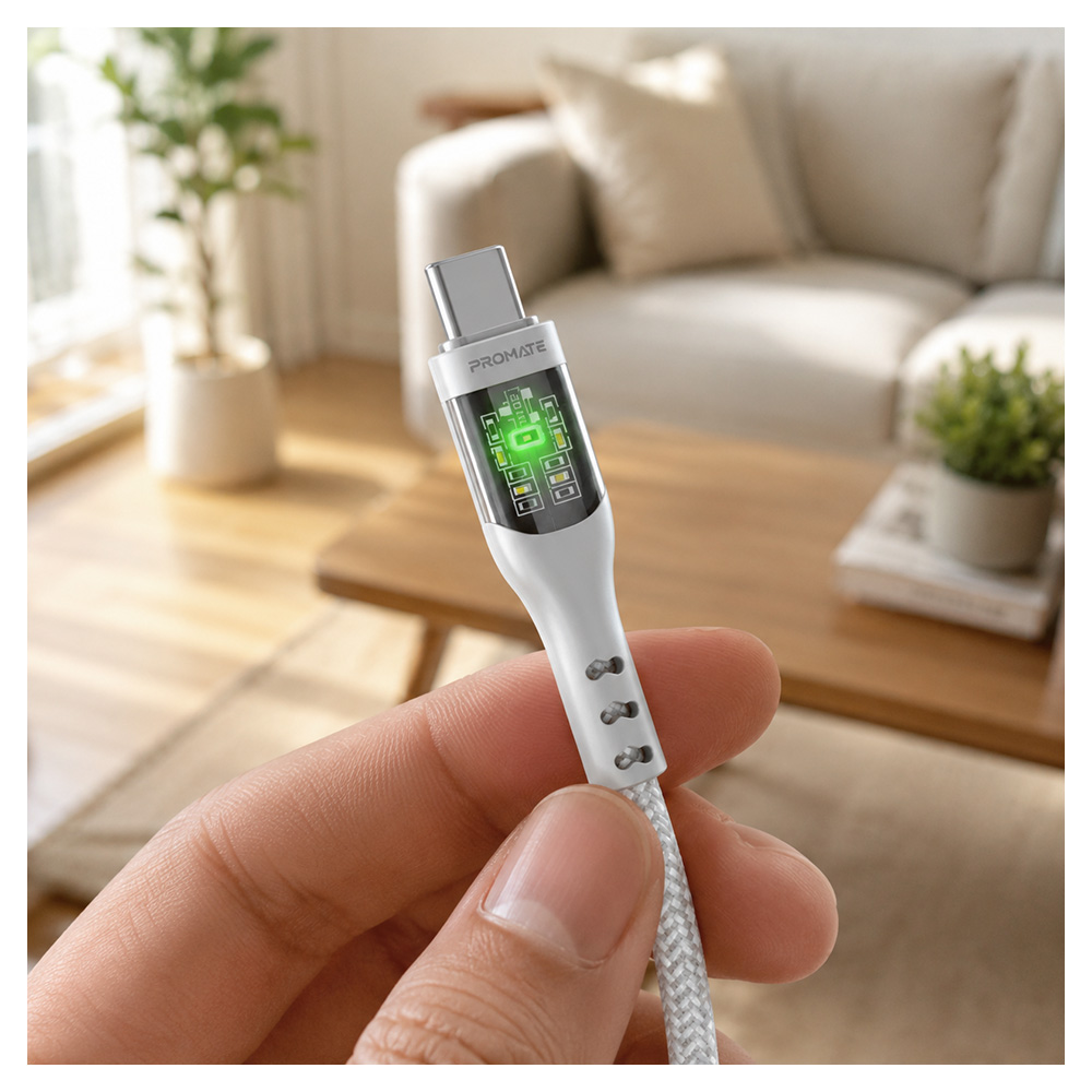 Cablu USB Type-C - USB Type-C Promate TransLine-CC 1.2 /1.2m /Alba photo 6