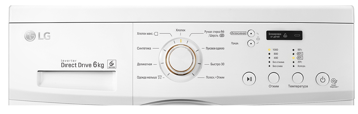 Стиральная машина LG FH0C3ND1 6 кг / 1000 об/мин / A+++ / Белый photo 8
