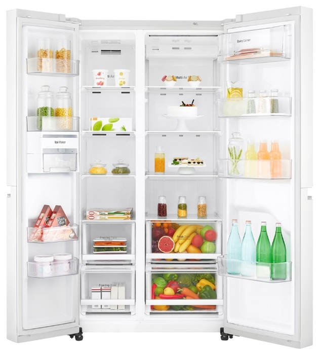 Frigider Side-by-Side LG GCB247SVDC / 626 l / 179 cm / A+ / Alb photo 5