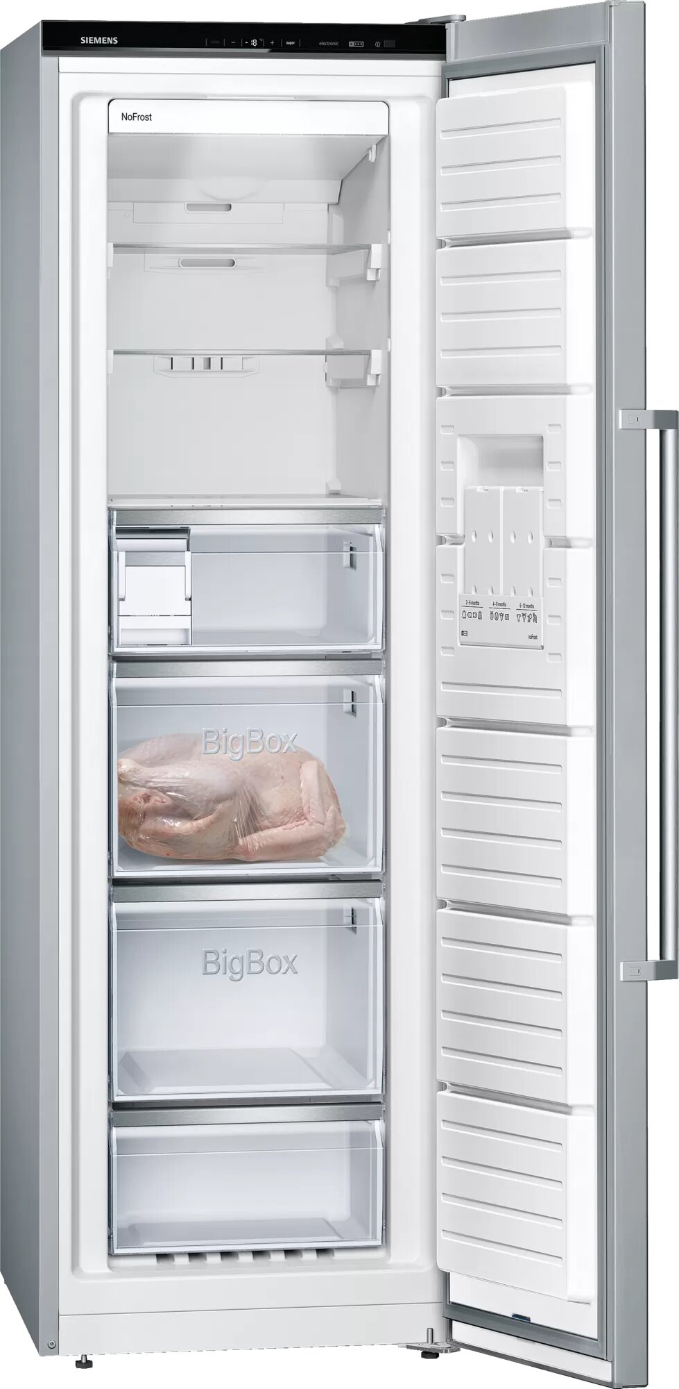 Морозильная камера Bosch SGN3063, 242 л, 186 см, D, Нержавеющая сталь photo 
