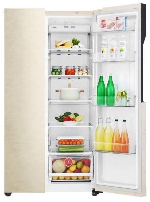 Frigider Side-by-Side LG GCB247JEDV / 613 l / 179 cm / A+ / Bej photo 5