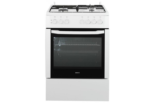 Комбинированная плита Beko CSE63120DW / 4 конфорок / Эмалированная photo 1