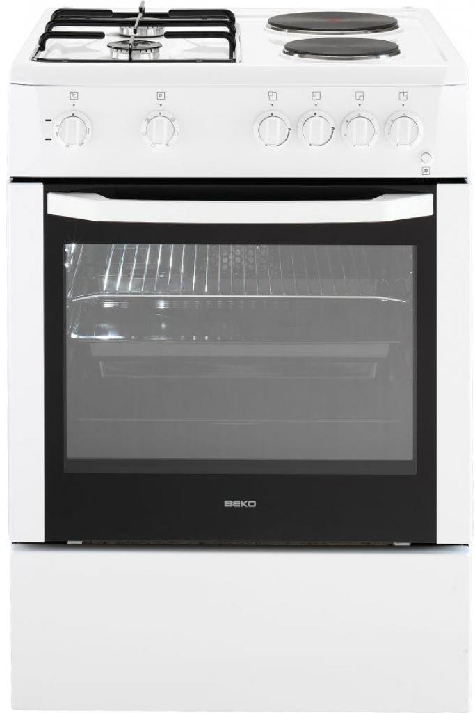 Комбинированная плита Beko CSE64010DW / 4 конфорок / Эмалированная photo 1