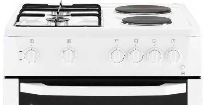 Комбинированная плита Beko CSE64010DW / 4 конфорок / Эмалированная photo 2