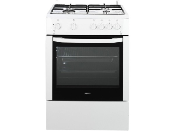 Газовая плита Beko CSG62110DW / 4 конфорок / 60 см / Белый photo 1 Газовая плита Beko CSG62110DW / 4 конфорок / 60 см / Белый photo 1