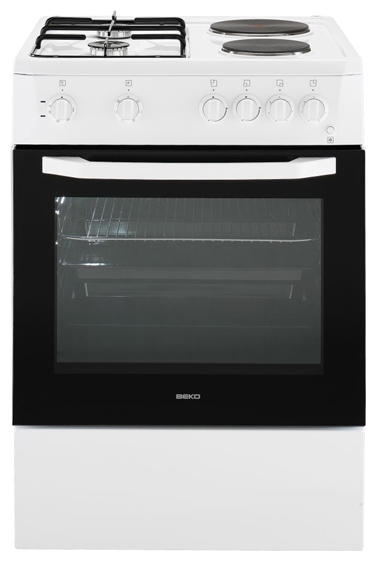 Комбинированная плита Beko CSS64010DW / 4 конфорок / Эмалированная photo 1