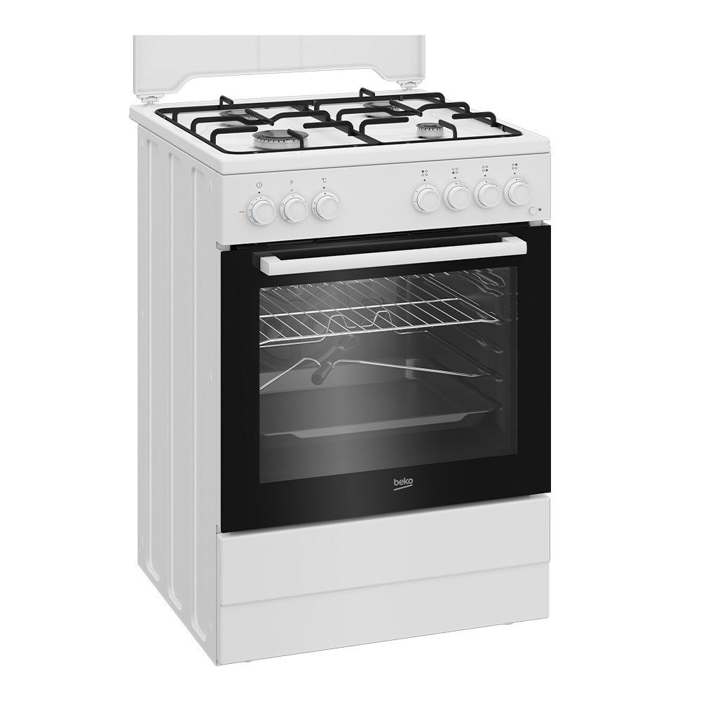 Газовая плита Beko FBST62110DW / 4 конфорок / 60 см / Белый photo 2