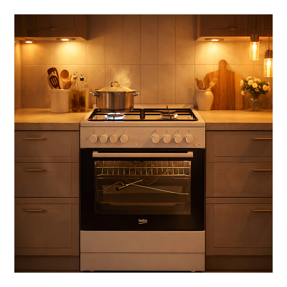 Газовая плита Beko FBST62110DW / 4 конфорок / 60 см / Белый photo 7