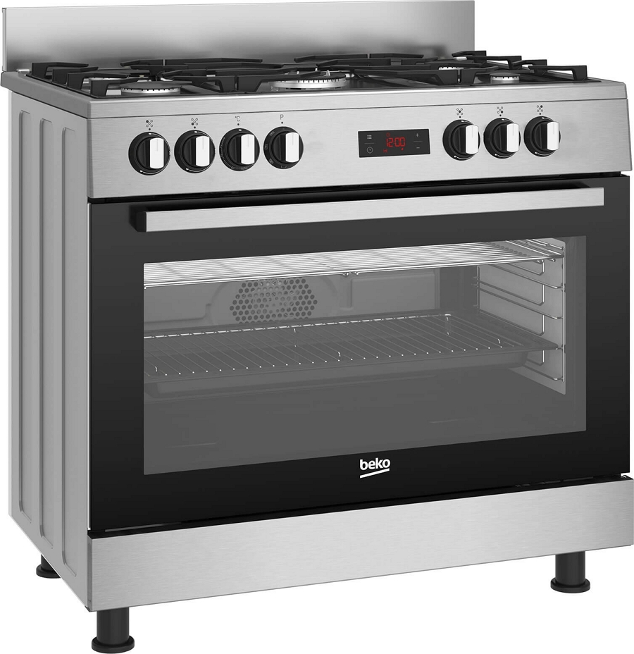 Газовая плита Beko GM15325DX / 5 конфорок / 90 см / Нержавеющая сталь photo 2