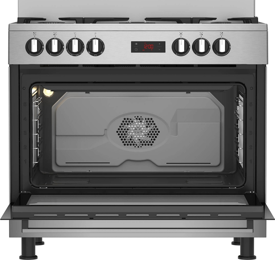 Газовая плита Beko GM15325DX / 5 конфорок / 90 см / Нержавеющая сталь photo 4