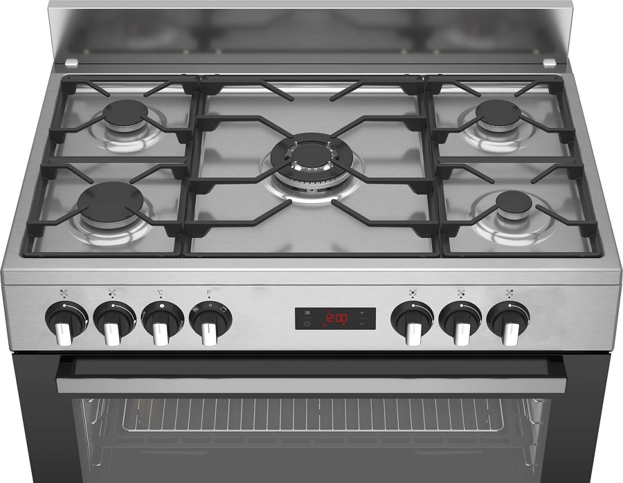 Газовая плита Beko GM15325DX / 5 конфорок / 90 см / Нержавеющая сталь photo 7