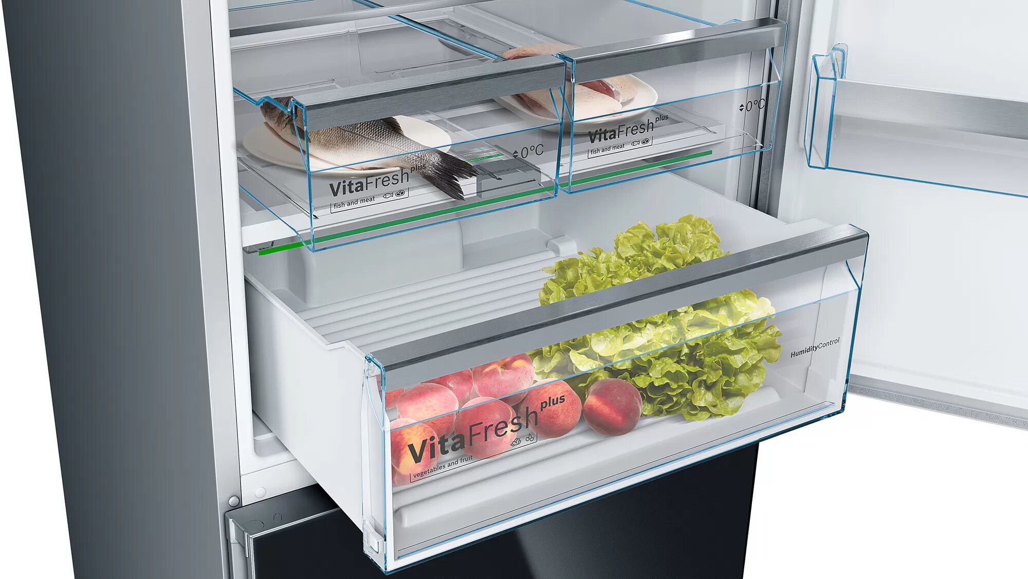 Frigider cu doua usi Bosch KGN49LBEA / 330 l / 203 cm / A++ / Negru photo 3