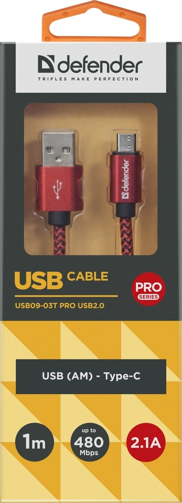 Кабель USB-A - USB Type-C Defender USB09-03T