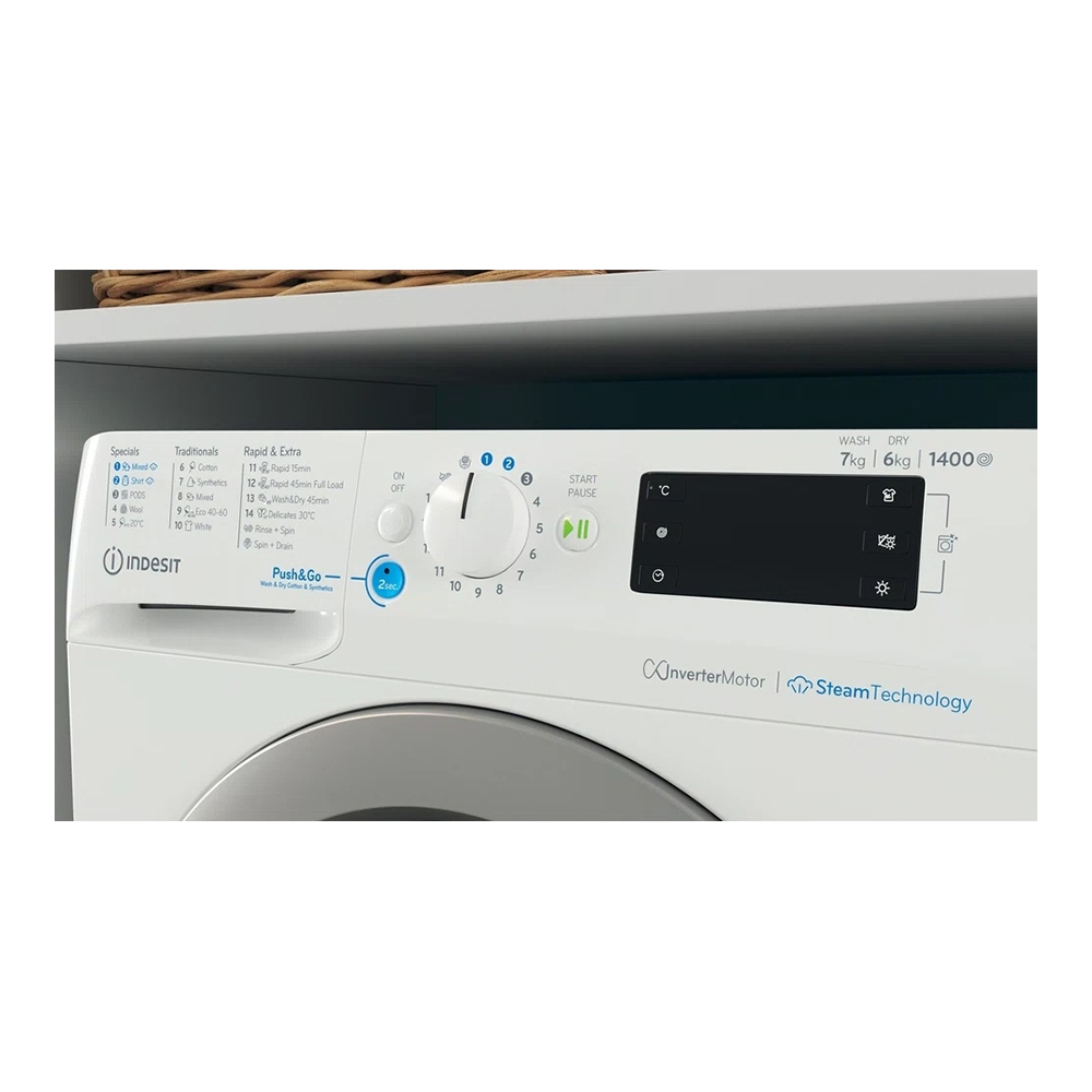 Стиральная машина с сушкой Indesit BDE76435WSVEE 7 кг /1400 об/мин /D /Белый photo 6