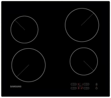 Встраиваемая  электрическая панель Samsung C61R2AEE, 4 конфорок, Черный