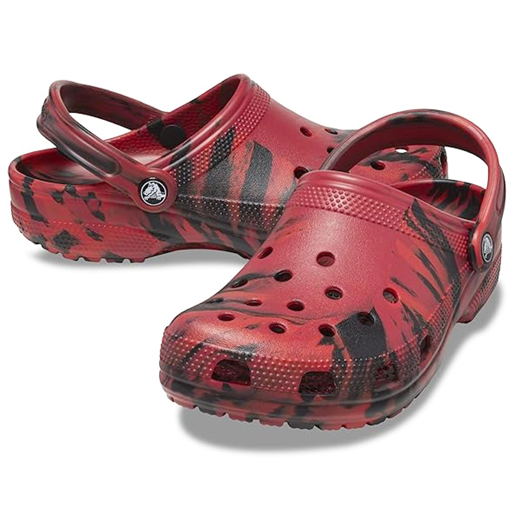 Шлепанцы Crocs Classic Marbled Clog / Мужской / 41-42 / Красный/Черный photo 3